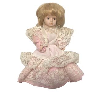 Vintage 6” Girl Porcelain Faced Doll